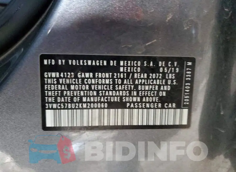 3VWC57BU2KM200060 Photo# 12