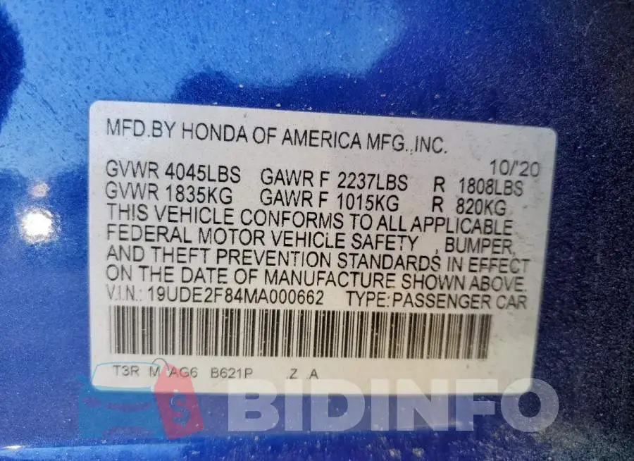 19UDE2F84MA000662 Photo# 12