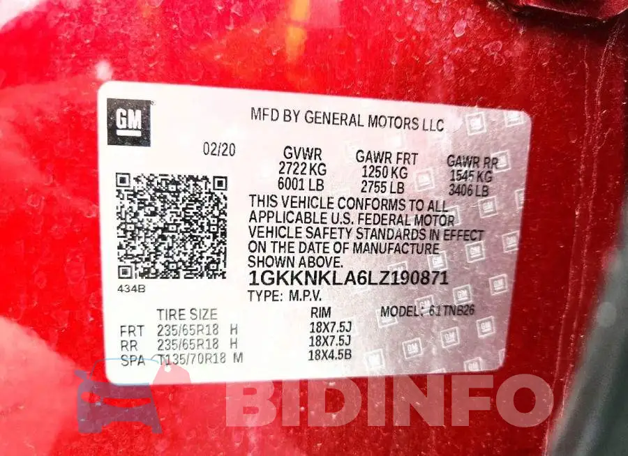 1GKKNKLA6LZ190871 Photo# 13