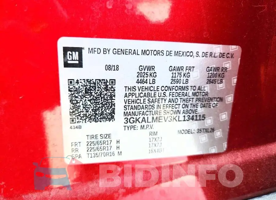 3GKALMEV3KL134115 Photo# 12