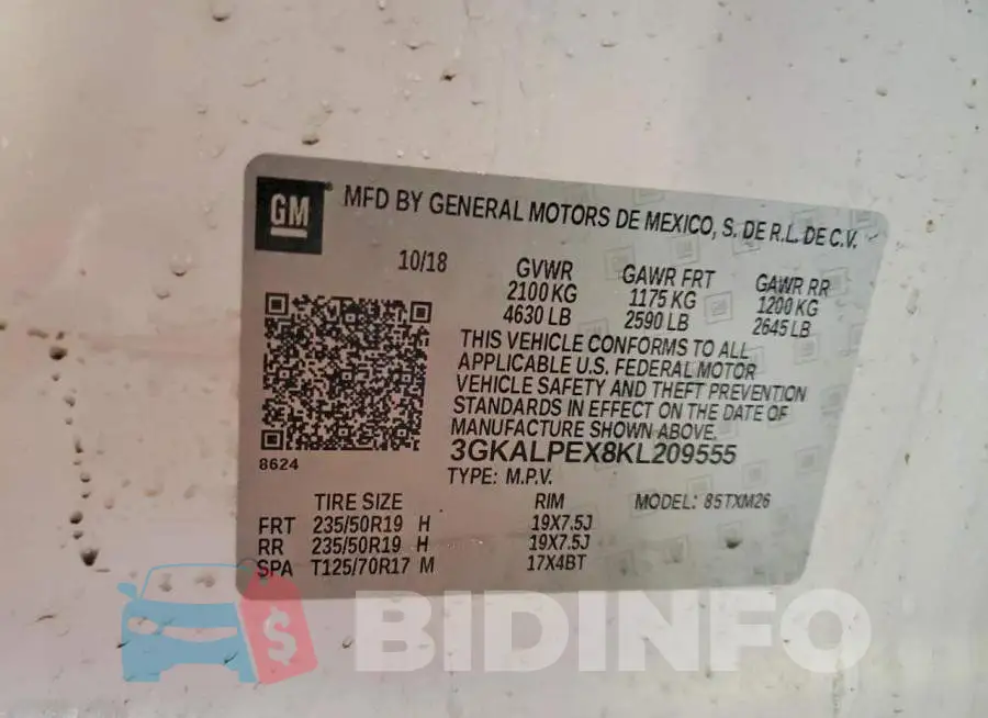 3GKALPEX8KL209555 Photo# 13