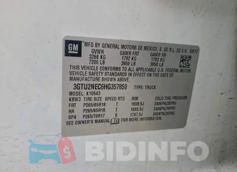 3GTU2NEC6HG357850 Photo# 12