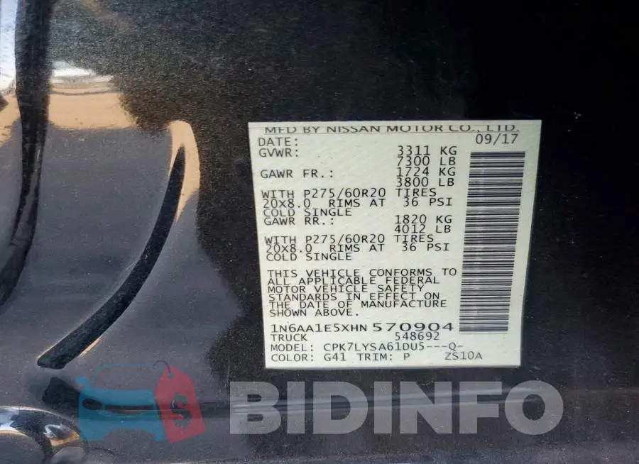 1N6AA1E5XHN570904 Photo# 12