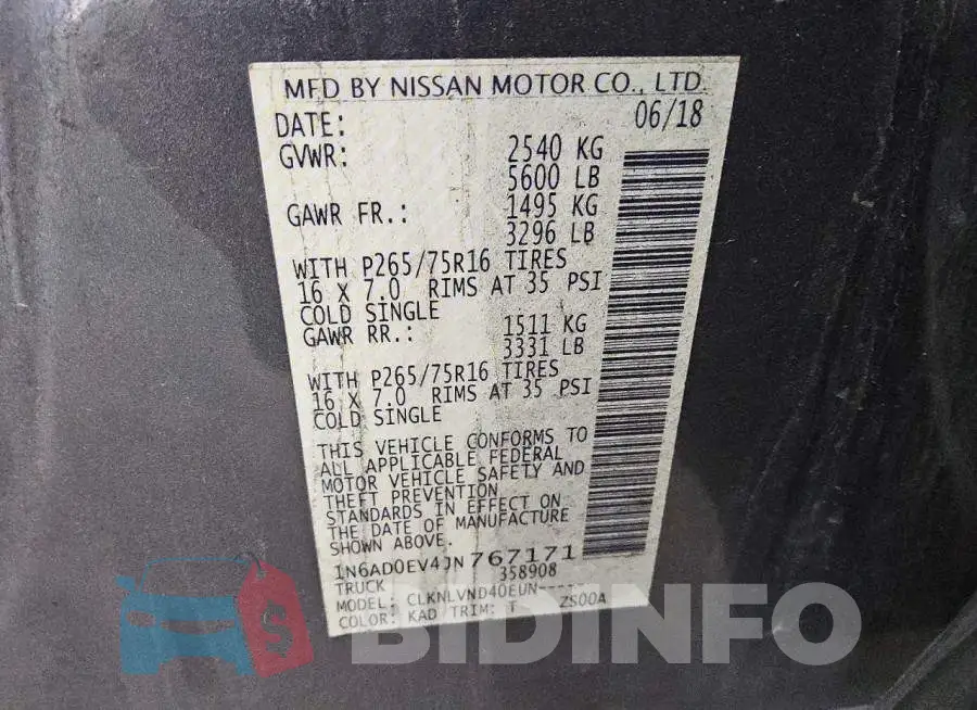 1N6AD0EV4JN767171 Photo# 13