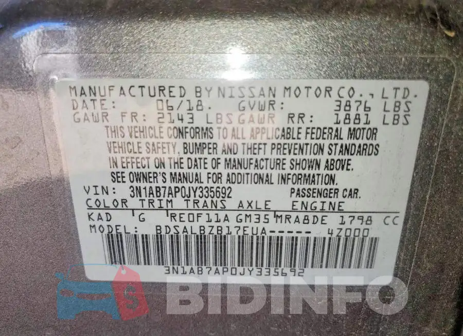 3N1AB7AP0JY335692 Photo# 12