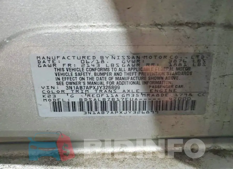 3N1AB7APXJY326899 Photo# 12