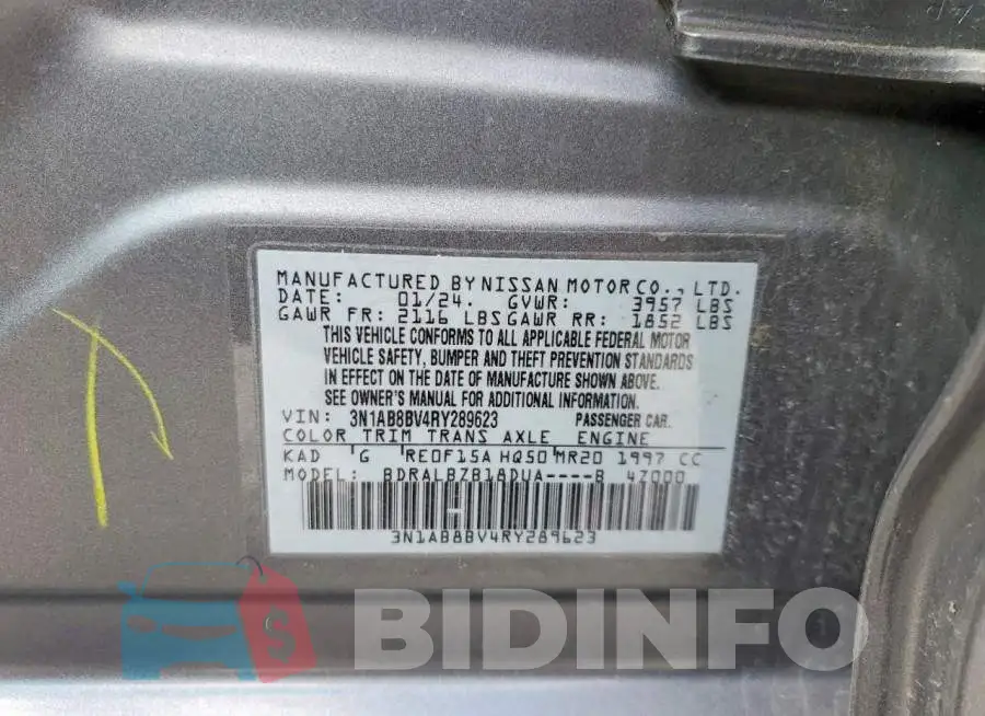3N1AB8BV4RY289623 Photo# 12