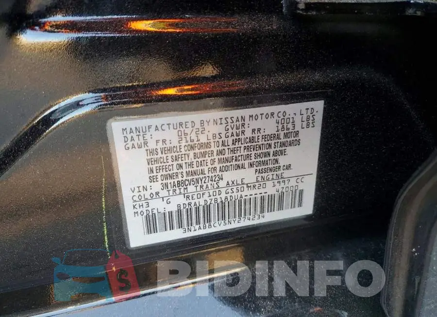 3N1AB8CV5NY274234 Photo# 12
