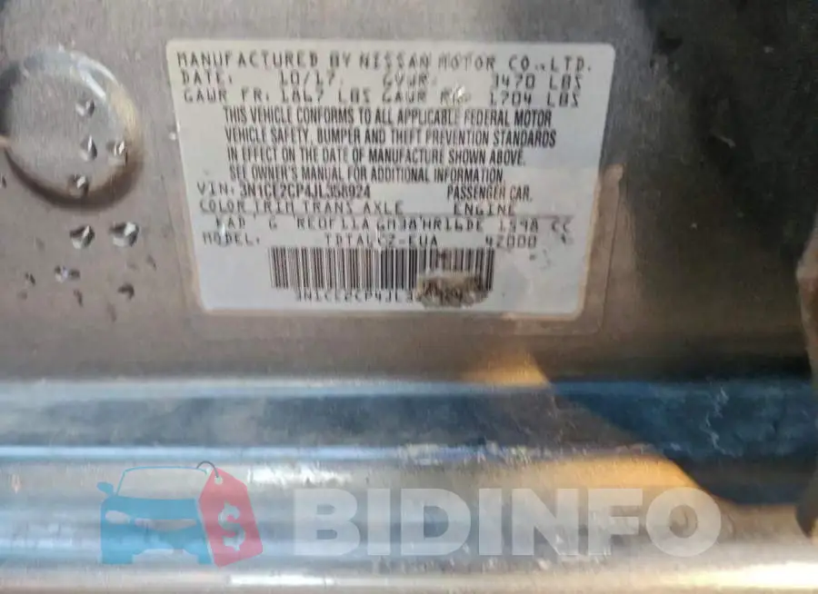 3N1CE2CP4JL358924 Photo# 13