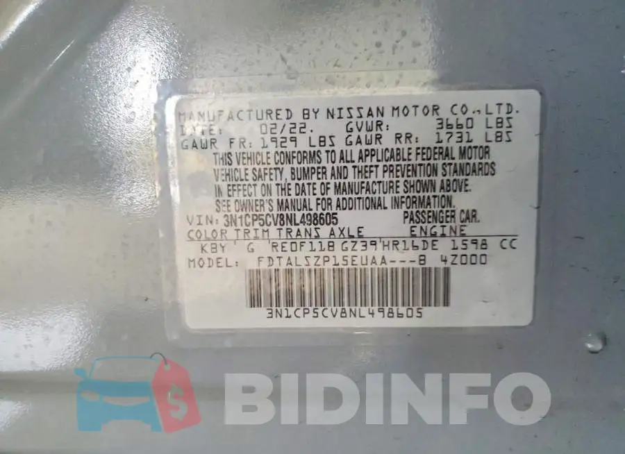 3N1CP5CV8NL498605 Photo# 13