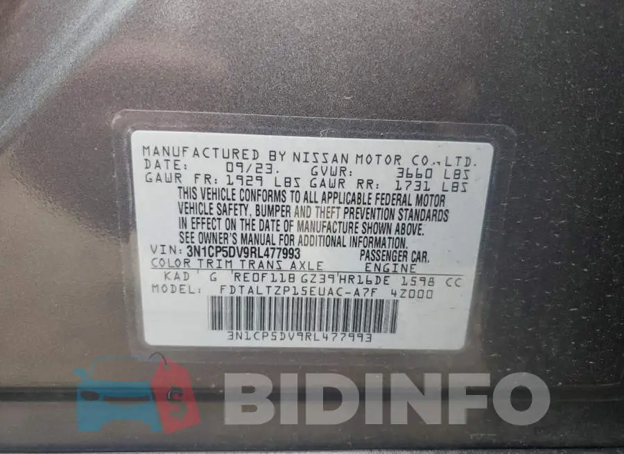 3N1CP5DV9RL477993 Photo# 12