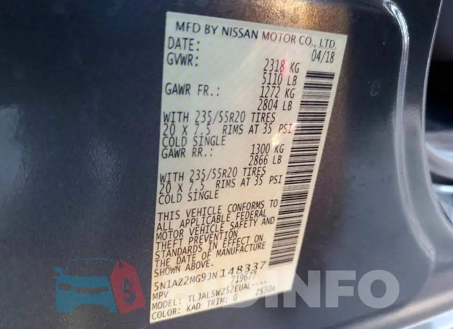 5N1AZ2MG9JN148337 Photo# 14