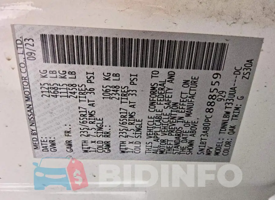 5N1BT3AB0PC888559 Photo# 9