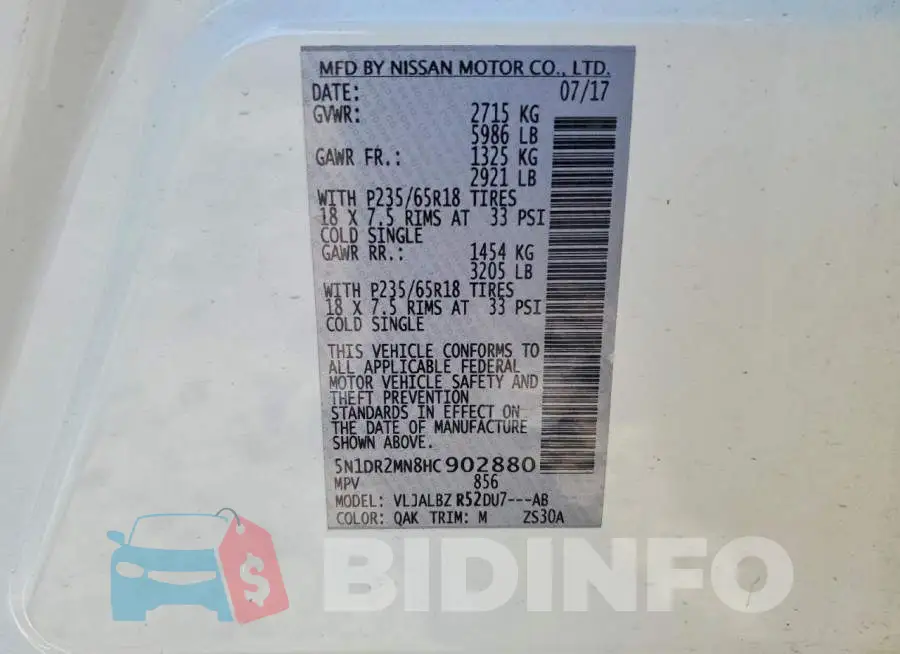 5N1DR2MN8HC902880 Photo# 13