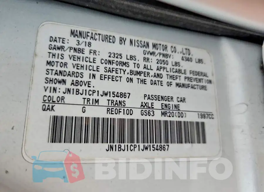 JN1BJ1CP1JW154867 Photo# 14