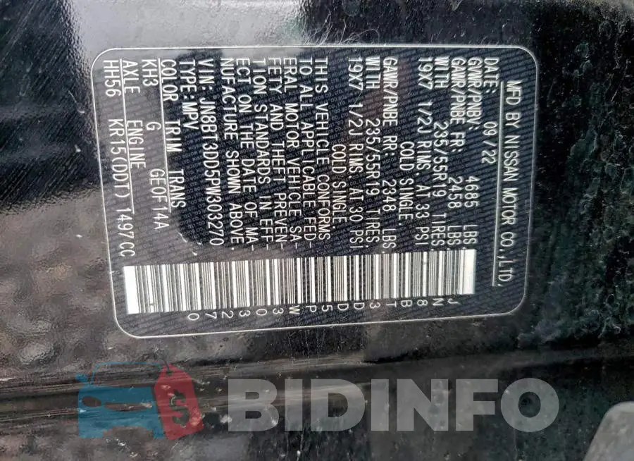 JN8BT3DD5PW303270 Photo# 13