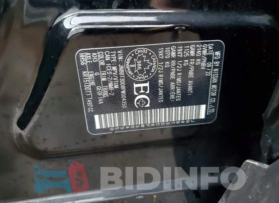 JN8BT3DD8PW304350 Photo# 12