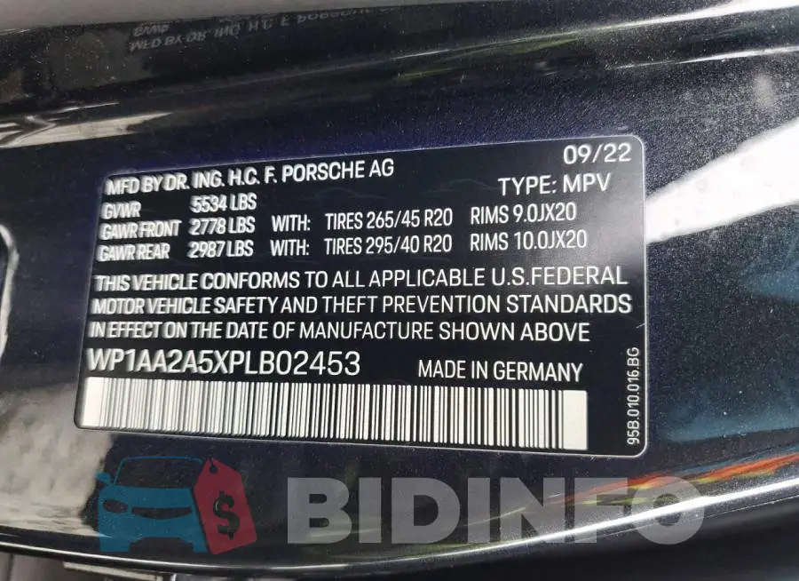 WP1AA2A5XPLB02453 Photo# 13