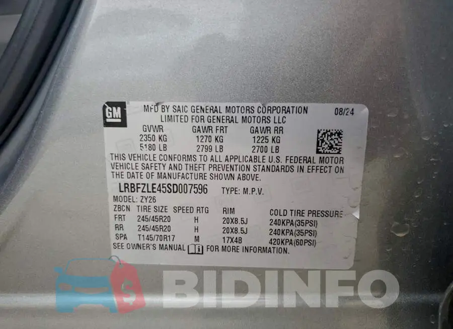 LRBFZLE45SD007596 Photo# 13