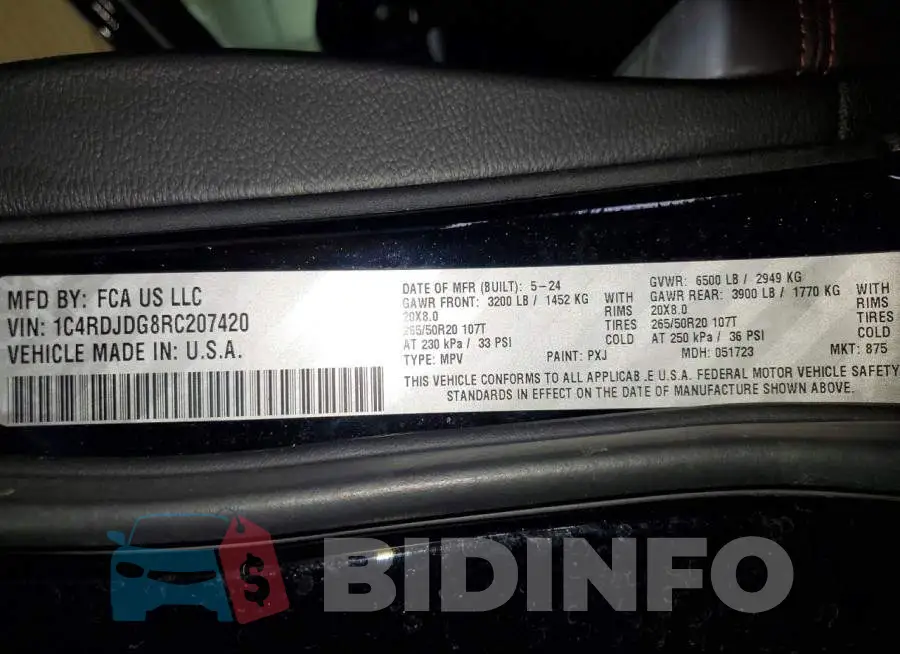 1C4RDJDG8RC207420 Photo# 14