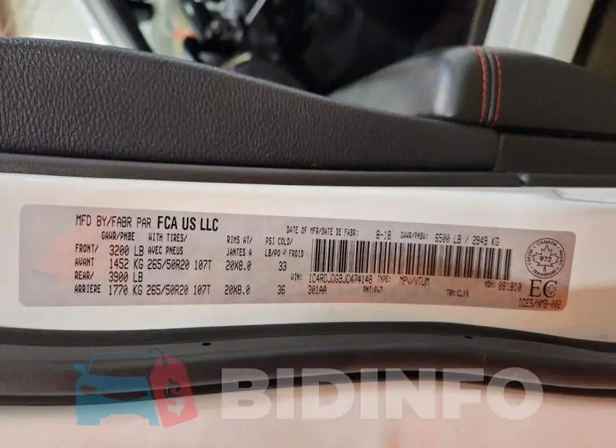 1C4RDJDG9JC474148 Photo# 13