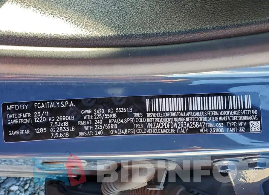 ZACPDFDW2R3A25842 Photo# 14