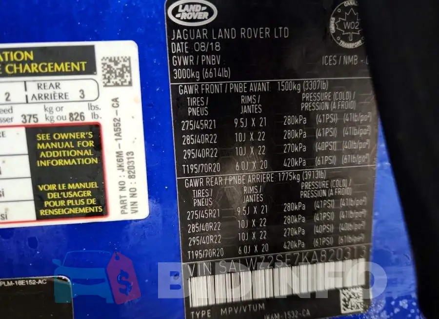 SALWZ2SE7KA820313 Photo# 13