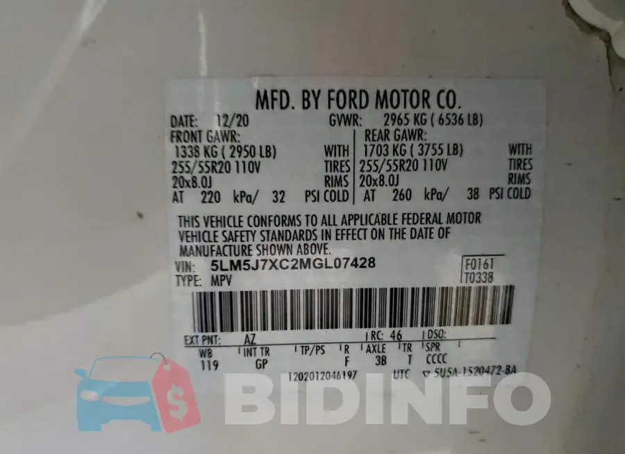 5LM5J7XC2MGL07428 Photo# 12