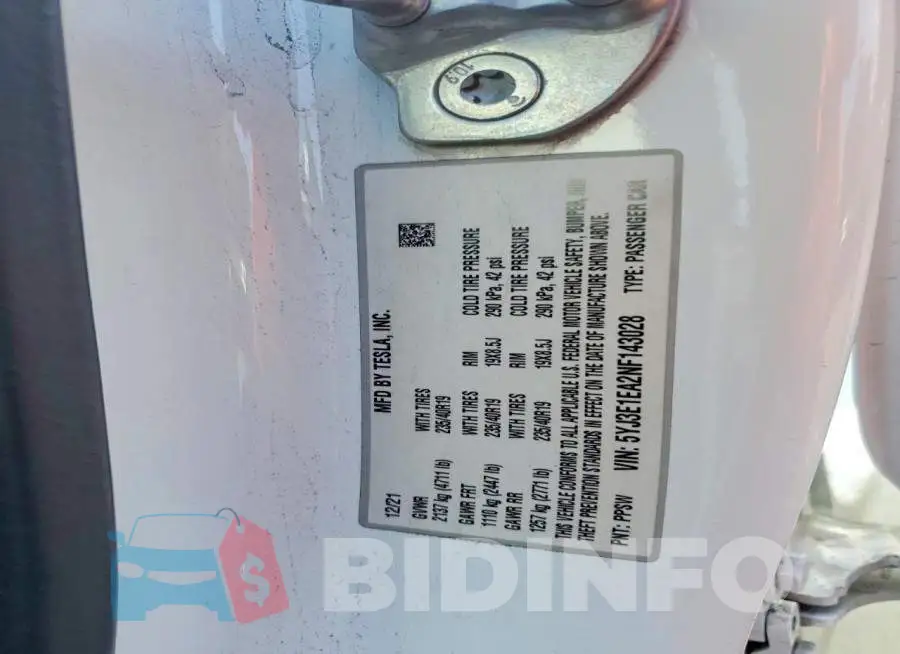 5YJ3E1EA2NF143028 Photo# 13