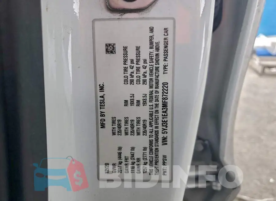 5YJ3E1EA3MF872220 Photo# 12