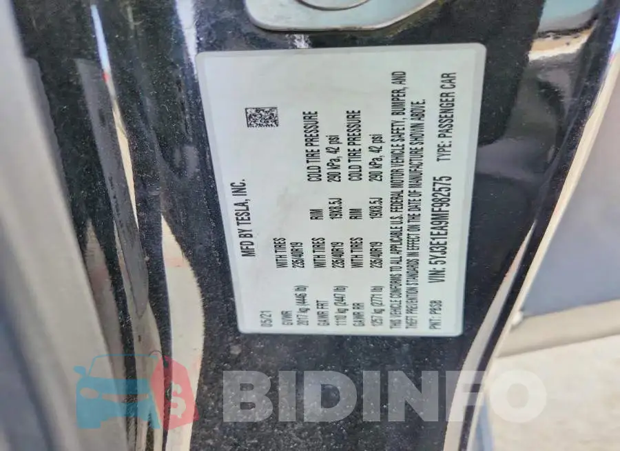 5YJ3E1EA9MF982575 Photo# 12