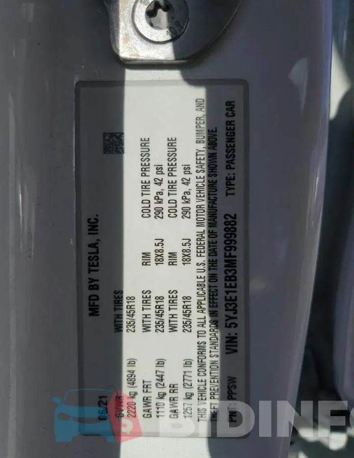 5YJ3E1EB3MF999882 Photo# 12
