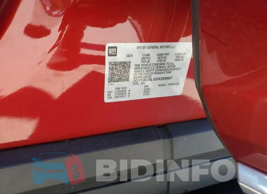 1GYS9CRL9SR289997 Photo# 13
