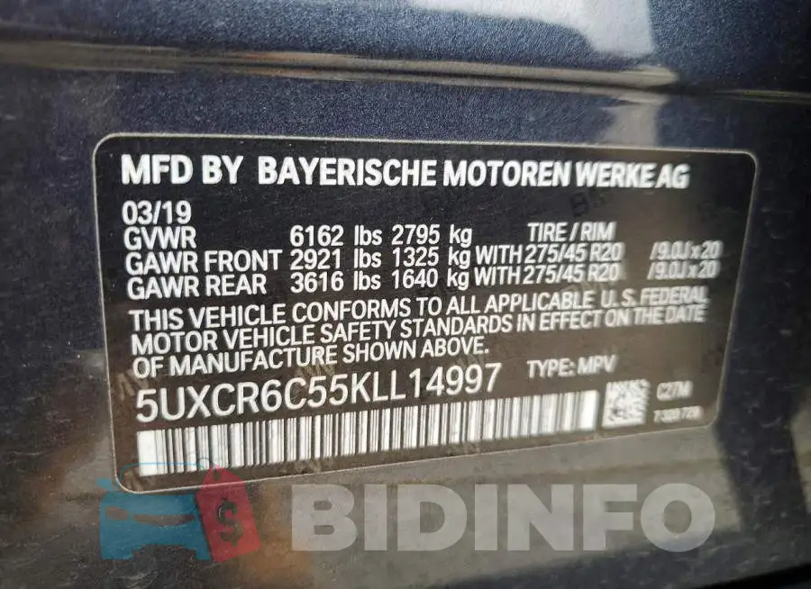 5UXCR6C55KLL14997 Photo# 14