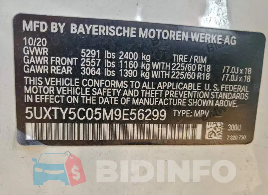 5UXTY5C05M9E56299 Photo# 14