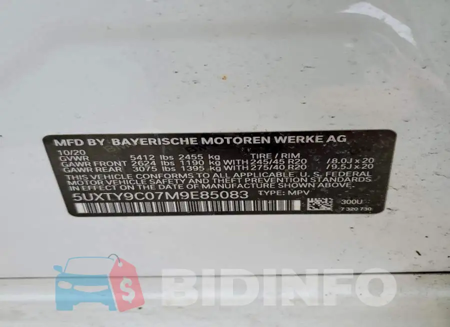5UXTY9C07M9E85083 Photo# 13