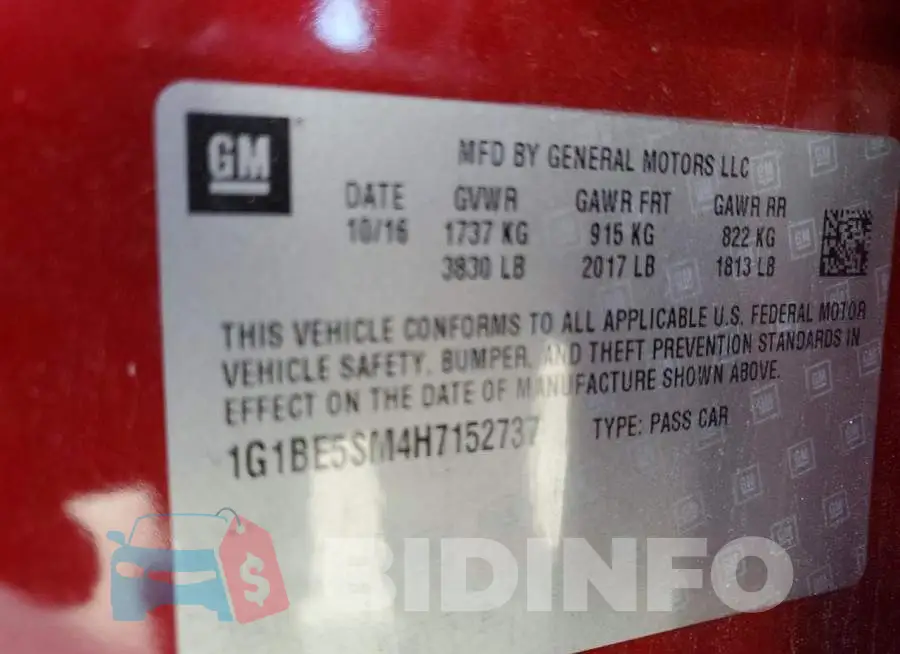 1G1BE5SM4H7152737 Photo# 12