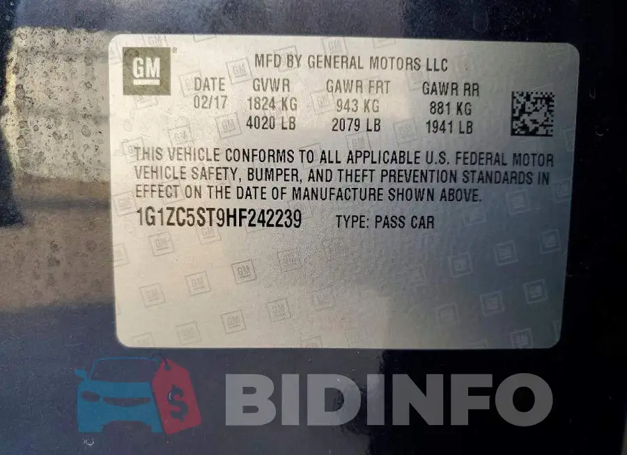 1G1ZC5ST9HF242239 Photo# 12