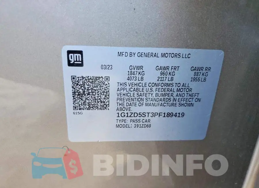 1G1ZD5ST3PF189419 Photo# 12