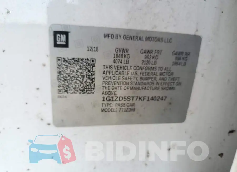 1G1ZD5ST7KF140247 Photo# 13