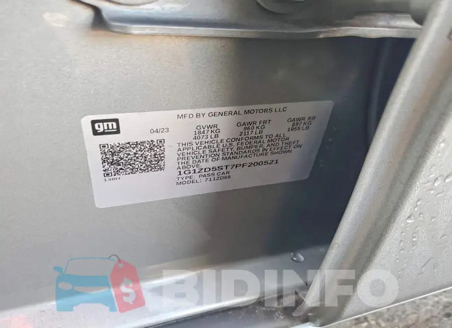 1G1ZD5ST7PF200521 Photo# 12