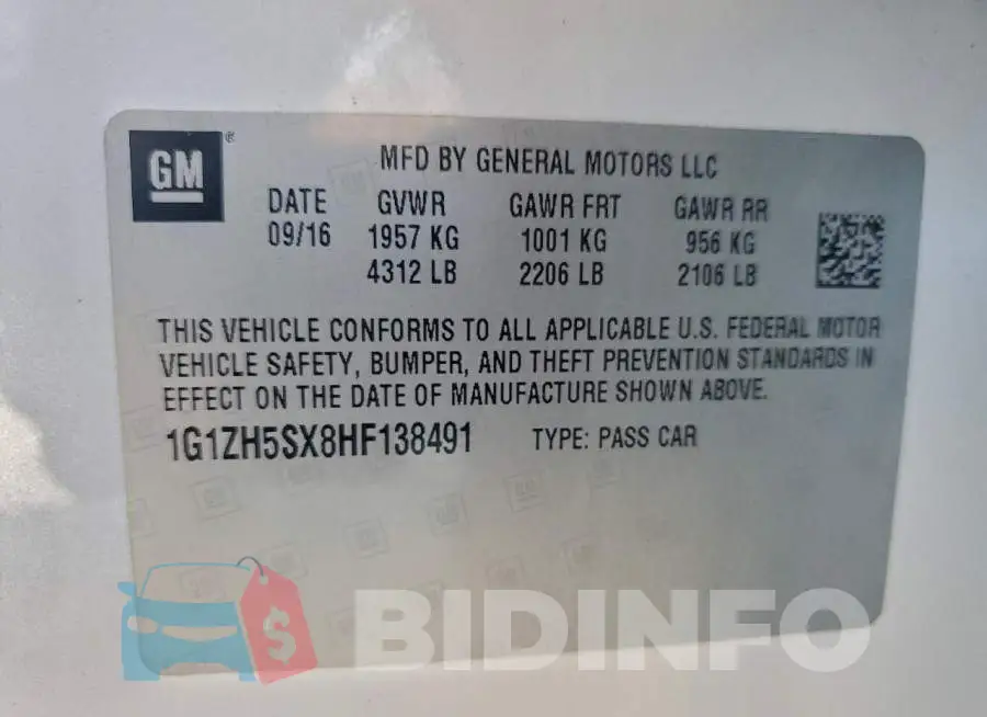 1G1ZH5SX8HF138491 Photo# 12