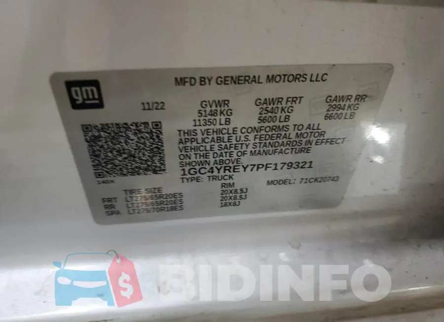 1GC4YREY7PF179321 Photo# 12