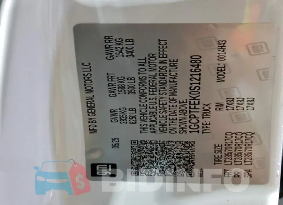 1GCPTFEK0S1216480 Photo# 13