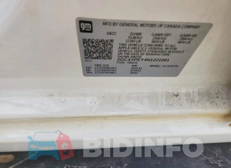 2GC4YPEY4N1221081 Photo# 13