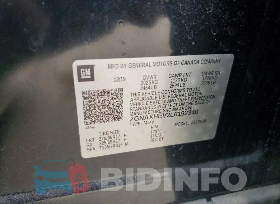 2GNAXHEV2L6192348 Photo# 13
