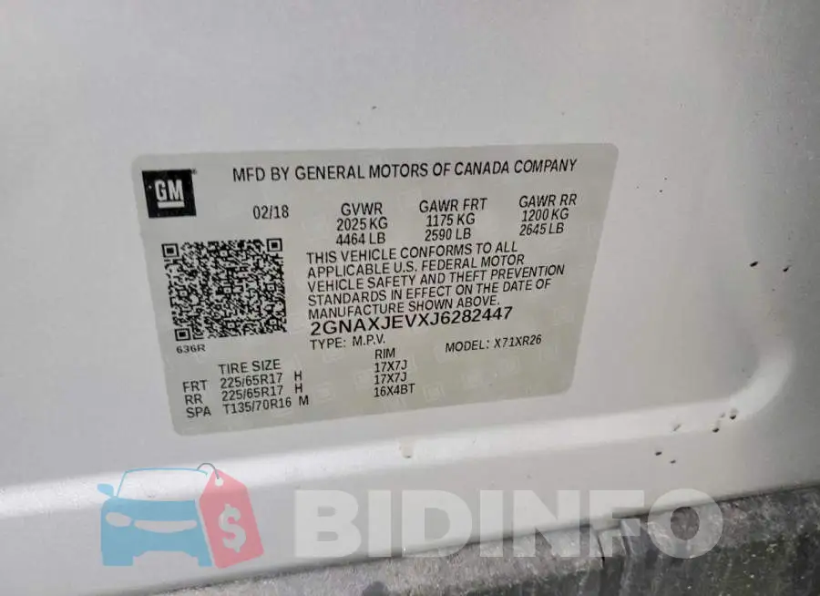 2GNAXJEVXJ6282447 Photo# 13