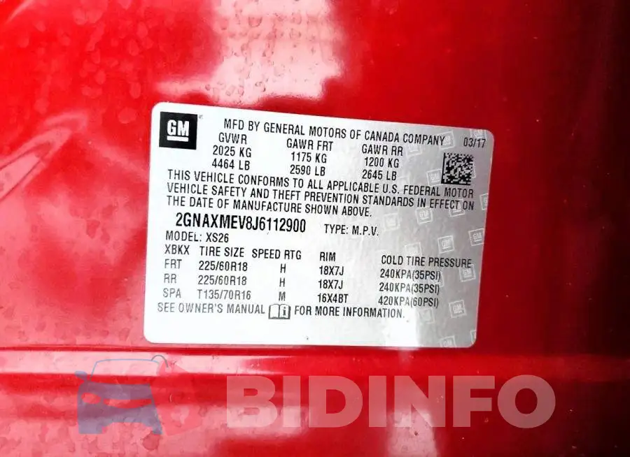 2GNAXMEV8J6112900 Photo# 13