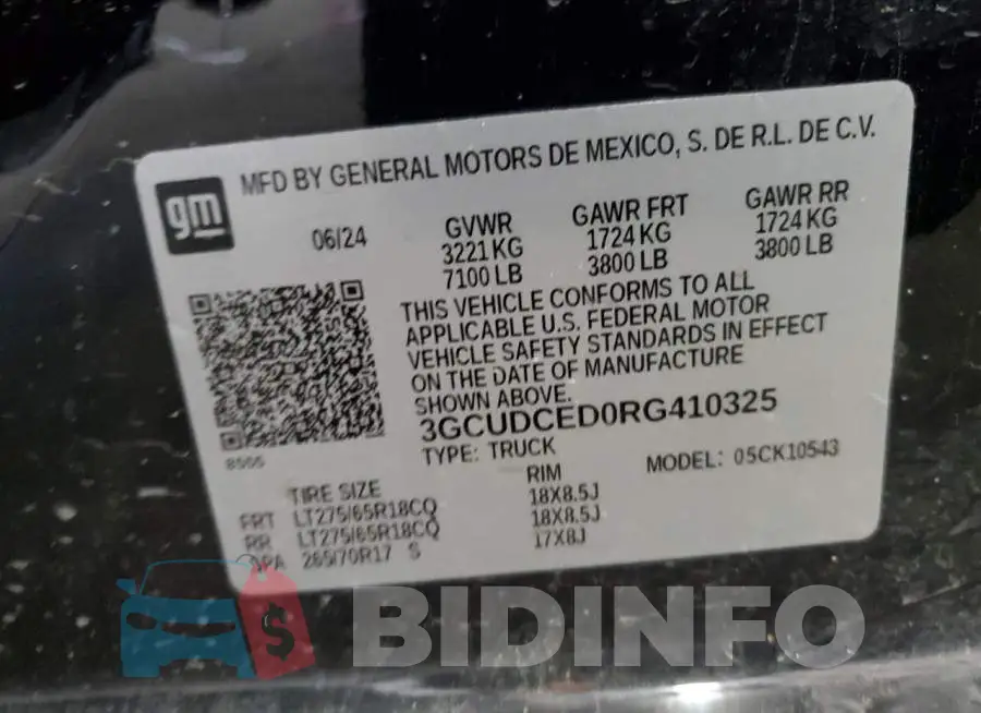 3GCUDCED0RG410325 Photo# 12