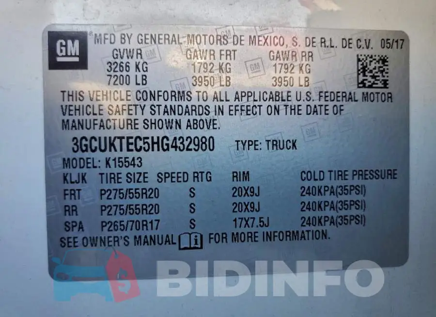 3GCUKTEC5HG432980 Photo# 12